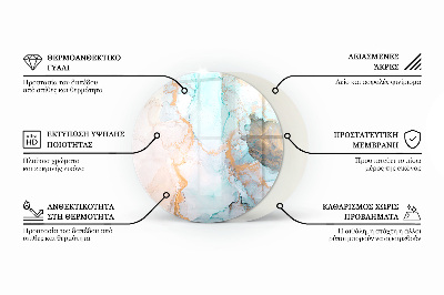 Kandalló üveg alátét kerek Absztrakt geometrikus minta