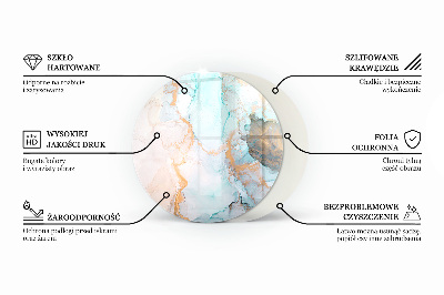 Üveg kandalló alátét kerek Geometrikus 3D minta