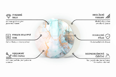 Üveg kandalló alátét kerek Geometrikus 3D minta