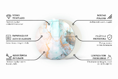 Üveg kandalló alátét kerek Geometrikus 3D minta
