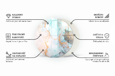Üveg kandalló alátét kerek Geometrikus 3D minta