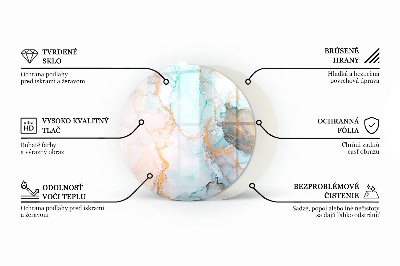 Üveg kandalló alátét kerek Geometrikus 3D minta