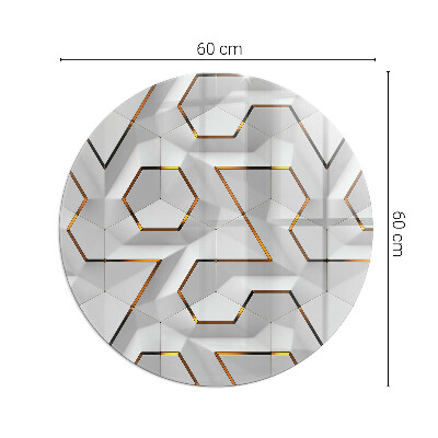 Üveg kandalló alátét kerek Geometrikus 3D minta