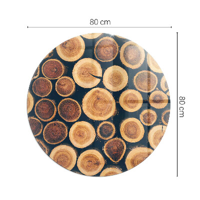 Kandalló üveg alátét kerek Doboz vágott fával