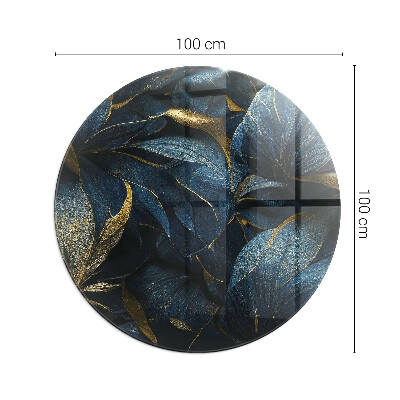 Kandalló üveg alátét kerek Elegáns textúrájú levelek