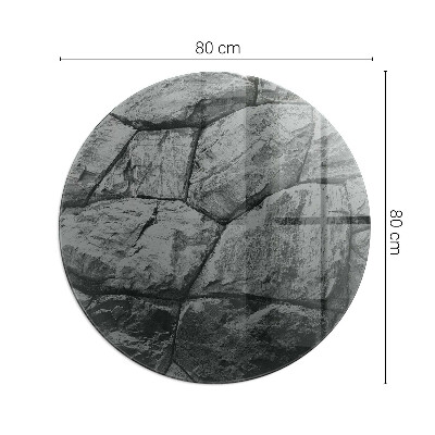 Üveg kandalló alátét kerek Természetes kő minta