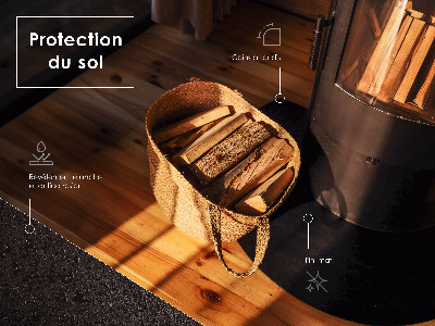 Kandalló alátét Téglalap alakú fekete