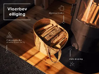 Kandalló alátét téglalap alakú fekete változatban