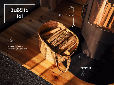 Kandalló alátét Téglalap alakú fekete