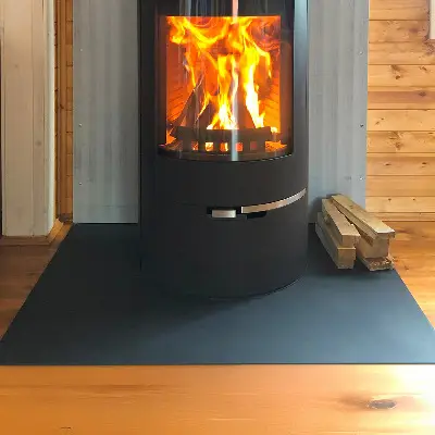 Kandalló alátét téglalap alakú fekete változatban
