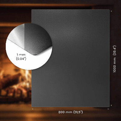 Kandalló alátét Téglalap alakú fekete