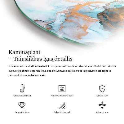 Kandalló alátét félig ovális Világos fa textúra