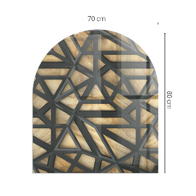 Üveg kandalló alátét félig ovális Geometria fával