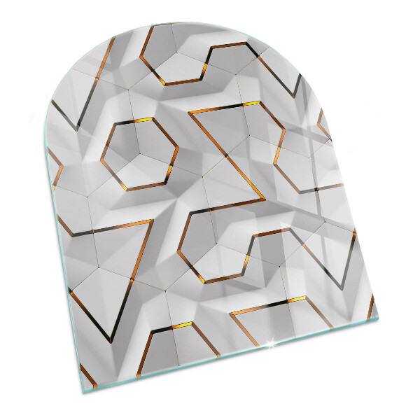 Kandalló alátét félig ovális Geometrikus 3D minta