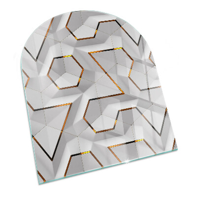Kandalló alátét félig ovális Geometrikus 3D minta