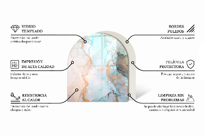 Kandalló alátét félig ovális Geometrikus 3D minta