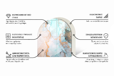Kandalló alátét félig ovális Geometrikus 3D minta