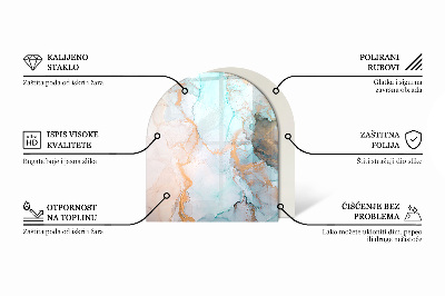 Kandalló alátét félig ovális Geometrikus 3D minta
