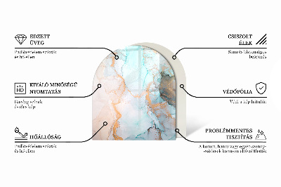 Kandalló alátét félig ovális Geometrikus 3D minta