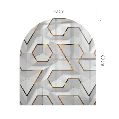 Kandalló alátét félig ovális Geometrikus 3D minta