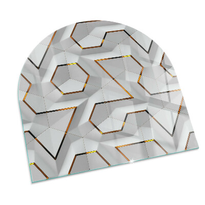 Kandalló alátét félig ovális Geometrikus 3D minta
