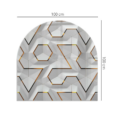 Kandalló alátét félig ovális Geometrikus 3D minta