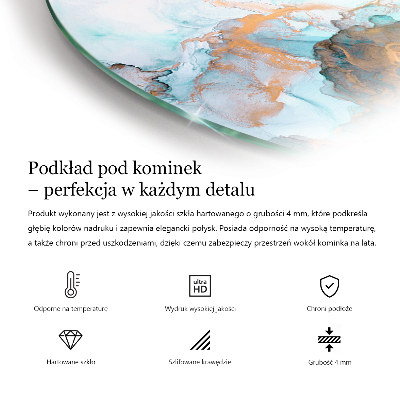 Üveg kandalló alátét félig ovális Szín Szürke