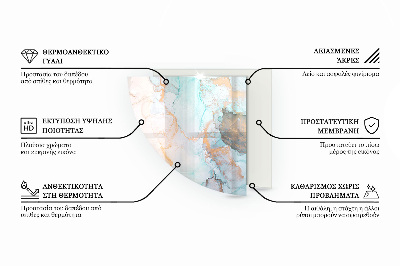Kandalló üveg alátét negyedév Absztrakt geometrikus minta