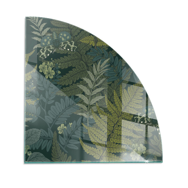 Kandalló üveg alátét negyedév Növényi motívumok pillangókkal