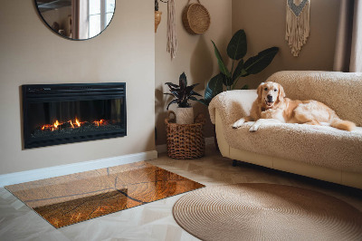 Kandalló alátét üveg téglalap alakú Faerezet keresztmetszetben