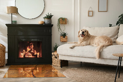 Kandalló alátét üveg téglalap alakú Faerezet keresztmetszetben