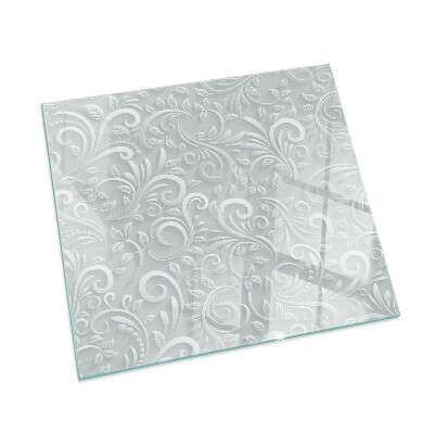 Kandalló alátét üveg téglalap alakú Elegáns növényi minta