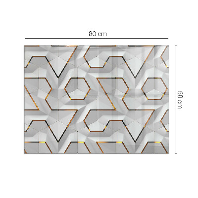 Kandalló alátét üveg téglalap alakú Kandalló alátét üveg téglalap alakú Geometrikus 3D minta