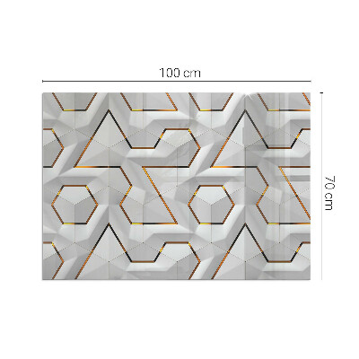 Kandalló alátét üveg téglalap alakú Kandalló alátét üveg téglalap alakú Geometrikus 3D minta