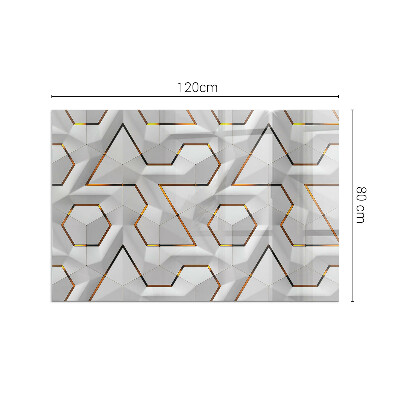 Kandalló alátét üveg téglalap alakú Kandalló alátét üveg téglalap alakú Geometrikus 3D minta