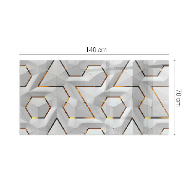 Kandalló alátét üveg téglalap alakú Geometrikus 3D minta