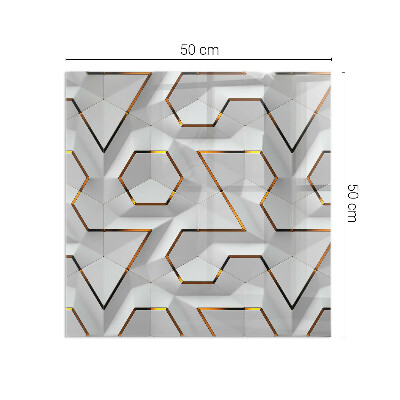 Kandalló alátét üveg téglalap alakú Kandalló alátét üveg téglalap alakú Geometrikus 3D minta