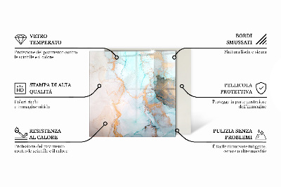 Kandalló alátét üveg téglalap alakú Geometrikus 3D minta