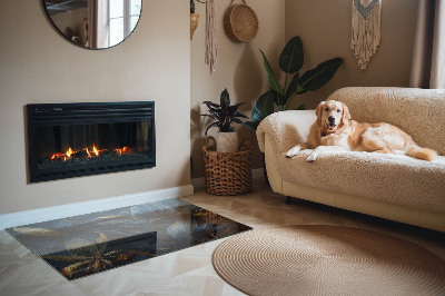 Kandalló alátét téglalap alakú Elegáns textúrájú levelek