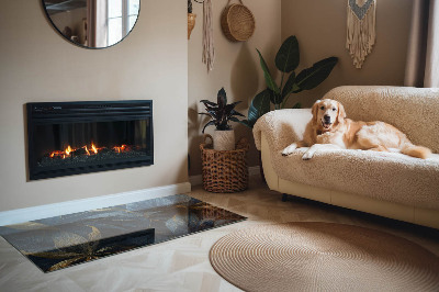 Kandalló alátét téglalap alakú Elegáns textúrájú levelek