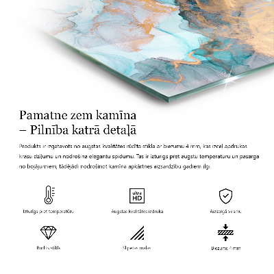 Kandalló alátét téglalap alakú Elegáns textúrájú levelek