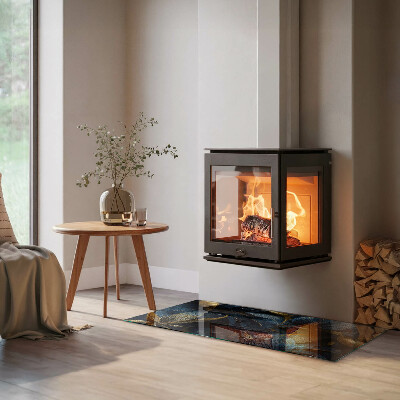 Kandalló alátét téglalap alakú Elegáns textúrájú levelek