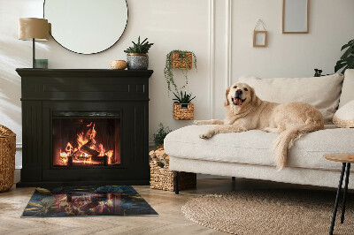 Kandalló alátét téglalap alakú Elegáns textúrájú levelek