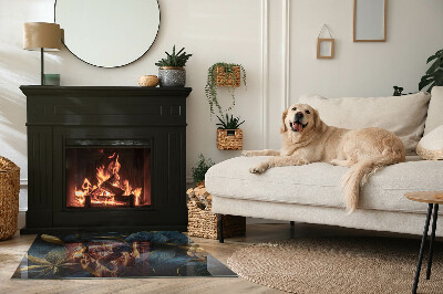 Kandalló alátét téglalap alakú Elegáns textúrájú levelek