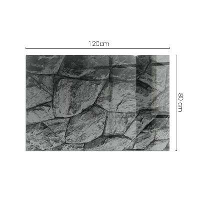 Kandalló alátét üveg téglalap alakú Természetes kő minta