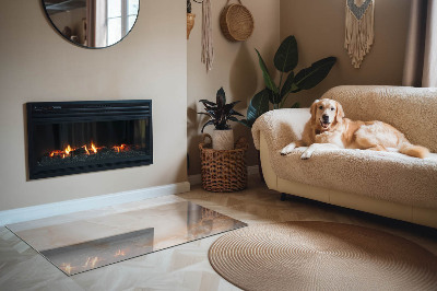 Kandalló alátét üveg téglalap alakú Természetes kő minta