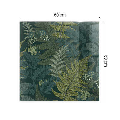 Kandalló alátét téglalap alakú Növényi motívumok pillangókkal