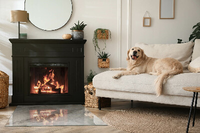 Kandalló alátét üveg téglalap alakú Természetes kő minta