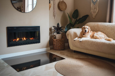 Kandalló alátét üveg téglalap alakú Szín Sötét grafit