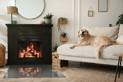 Kandalló alátét üveg téglalap alakú Szín Szürkésbarna